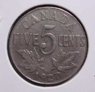 1927 5c Canada 5 Cents,  King George V Nickel,  Canadian,  3244 photo