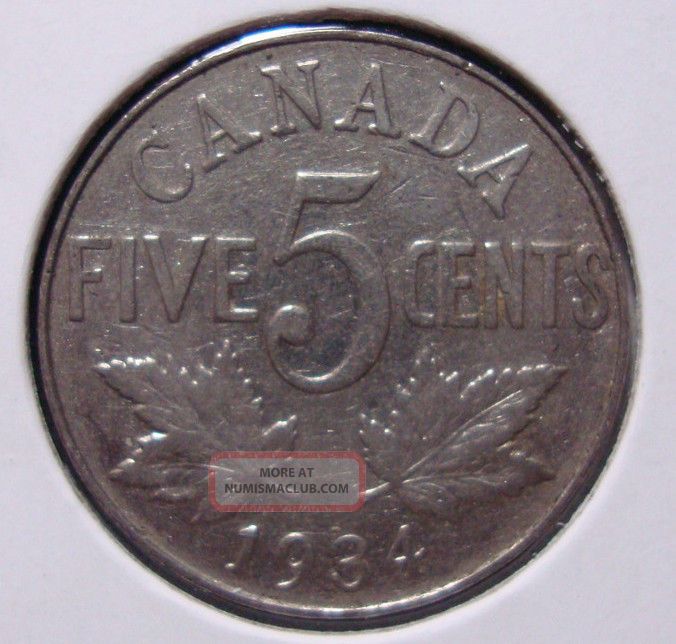 1934 5c Canada 5 Cents,  King George V Nickel,  Canadian,  3454 Coins: Canada photo