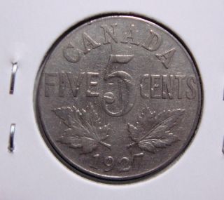 1927 5c Canada 5 Cents,  King George V Nickel,  Canadian,  3267 photo