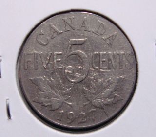 1927 5c Canada 5 Cents,  King George V Nickel,  Canadian,  3268 photo