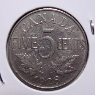 1928 5c Canada 5 Cents,  King George V Nickel,  Canadian,  3303 photo