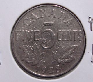 1928 5c Canada 5 Cents,  King George V Nickel,  Canadian,  3297 photo