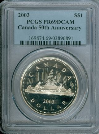 2003 Canada Coronation Silver $1 Dollar Pcgs Pr69 Ultra Heavy Cameo photo