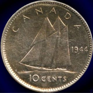 1944 Canada 10 Cent Silver Coin (2.  33 Grams.  800 Silver) No Tax photo