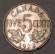 Canada 1922 Five Cents Variety Flat Rim Old Choice Au Coin N1 - 117 Coins: Canada photo 4