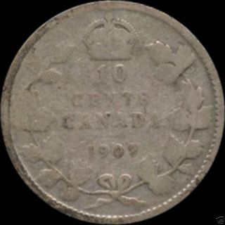 1907 Canada 10 Cent Silver Coin (2.  32 Grams.  925 Silver) No Tax photo