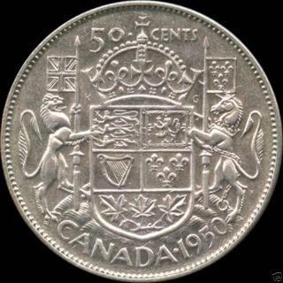 1950 Canada Silver 50 Cent Piece (11.  66 Grams.  800 Silver) (no Tax) photo