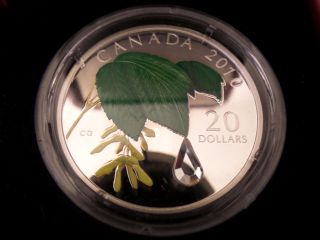2010 Canada $20 Fine Silver Coin Maple Leaf Crystal Raindrop photo