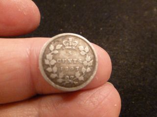 1897 Silver Canadian Five Cents photo