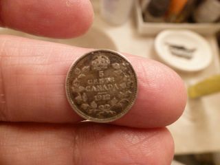 1912 Silver Canadian Five Cents photo