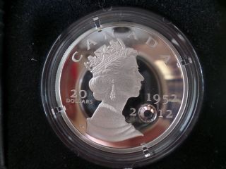 2012 Canada Fine Silver Coin With Crystal - The Queen ' S Diamond Jubilee photo