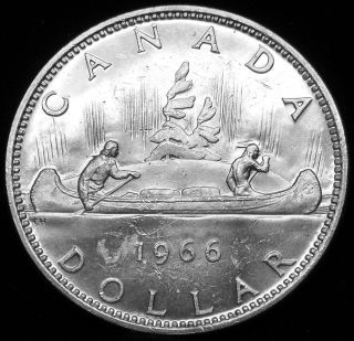 1966 Canadian Silver Dollar.  600 Actual Silver Weight As Pictured S&h H557 photo