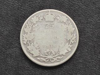 1934 Canada Twenty Five 25 Cents 80% Silver Coin D0628 photo