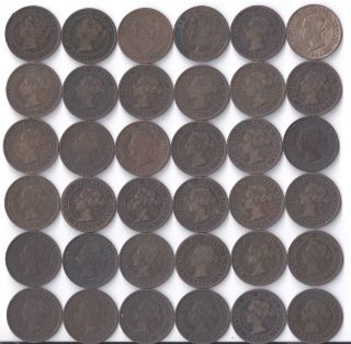 98 Canada Large Cents 1859 - 1920 Q.  Victoria,  Edward Vii,  George V Newf,  N S,  N B photo