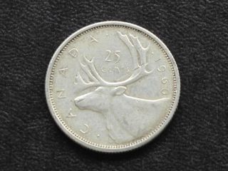 1960 Canada Twenty Five 25 Cents 80% Silver Coin D0631 photo