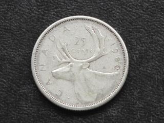 1960 Canada Twenty Five 25 Cents 80% Silver Coin D0633 photo