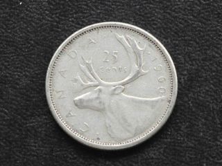 1960 Canada Twenty Five 25 Cents 80% Silver Coin D0634 photo