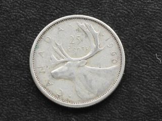 1960 Canada Twenty Five 25 Cents 80% Silver Coin D0640 photo