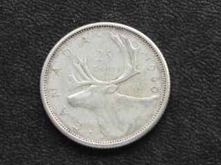 1960 Canada Twenty Five 25 Cents 80% Silver Coin D0642 photo