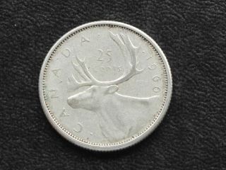 1960 Canada Twenty Five 25 Cents 80% Silver Coin D0644 photo