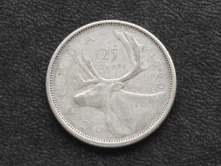 1960 Canada Twenty Five 25 Cents 80% Silver Coin D0645 photo