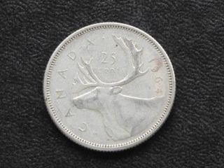 1964 Canada Twenty Five 25 Cents 80% Silver Coin D0649 photo