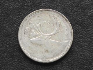 1964 Canada Twenty Five 25 Cents 80% Silver Coin D0650 photo