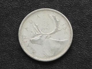 1964 Canada Twenty Five 25 Cents 80% Silver Coin D0652 photo
