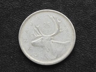1964 Canada Twenty Five 25 Cents 80% Silver Coin D0653 photo