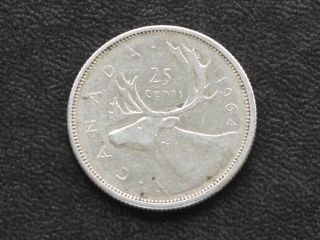 1964 Canada Twenty Five 25 Cents 80% Silver Coin D0654 photo