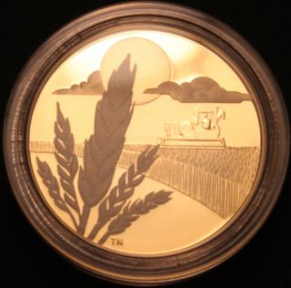 Canada 2003 $100 14k Gold Proof; 100th Anniversary Of Discovery Of Marquis Wheat photo
