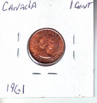 1961 Canada Small Cent Unc.  Red L3 photo