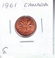 1961 Canada Small Cent Unc.  Red L3 Coins: Canada photo 1
