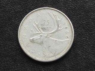 1966 Canada Twenty Five 25 Cents 80% Silver Coin D0643 photo