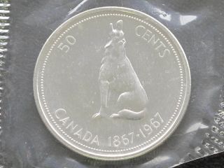 1967 Canada Fifty Cents Elizabeth Ii Silver Proof - Like Coin D0603 photo