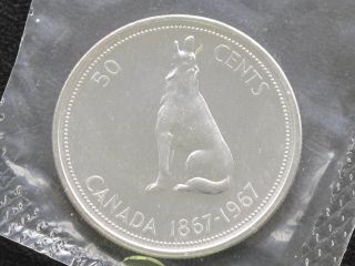 1967 Canada Fifty Cents Elizabeth Ii Silver Proof - Like Coin D0604 photo