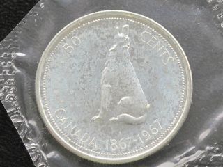 1967 Canada Fifty Cents Elizabeth Ii Silver Proof - Like Coin D0607 photo
