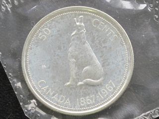 1967 Canada Fifty Cents Elizabeth Ii Silver Proof - Like Coin D0608 photo