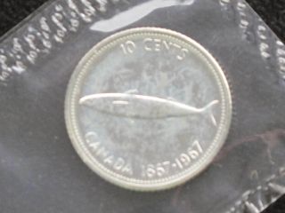 1967 Canada Ten Cents Elizabeth Ii Silver Proof - Like Coin D0571 photo