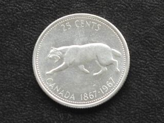 1967 Canada Twenty Five 25 Cents Silver Coin D0657 photo