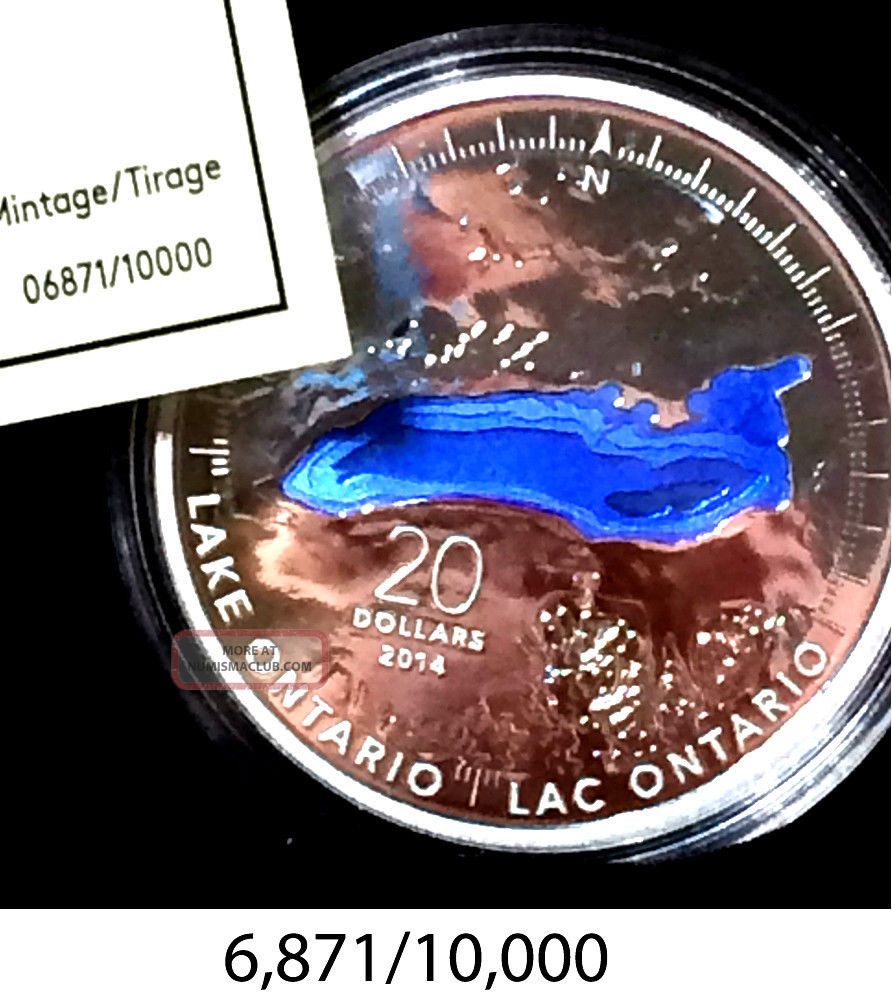 2014 Canada Coin Cond.  Lake Ontario 1 Oz.  Fine.  9999 Silver Coin Ogp + Coins: Canada photo