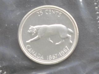 1967 Canada Twenty Five Cents Elizabeth Ii Silver Proof - Like Coin D0575 photo