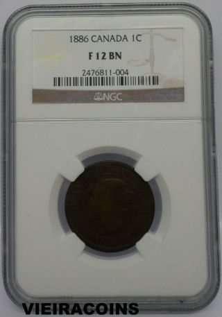 1886 Canada Large Cent - Certified By: Ngc F 12 Bn - Bronze - 301 photo