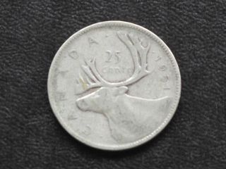 1951 Canada Twenty Five 25 Cents 80% Silver Coin D0630 photo