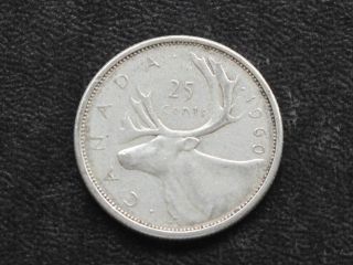 1960 Canada Twenty Five 25 Cents 80% Silver Coin D0636 photo