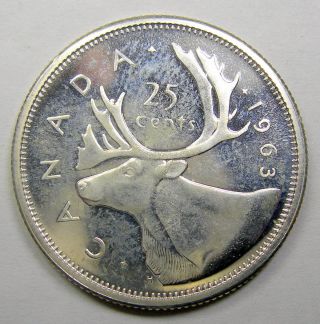 1963 Twenty - Five Cents Pl - 64 Proof - Like Qeii Canada Silver Quarter photo