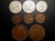 Canada Quarter 1966,  68,  Small Cent Penny 1921,  36,  42,  England Large Cent 1909,  1914 Coins: Canada photo 1