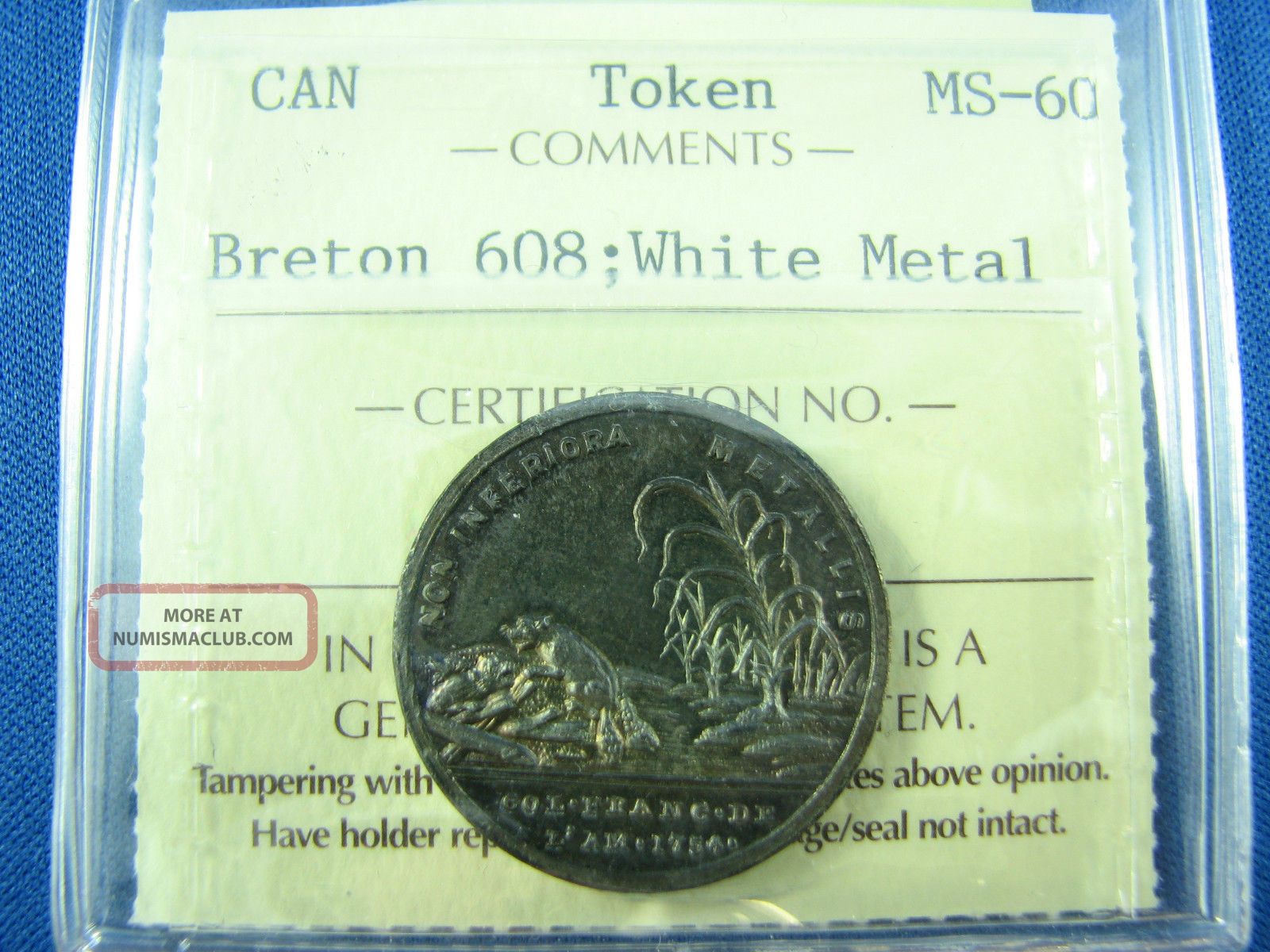 1890 Token Br 608 White Metal Montreal Witness Canada Prize Competition Ms 60 Coins: Canada photo