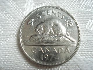 Canadian Nickel - 1974 - Initials K G On Coin - Circulated - photo