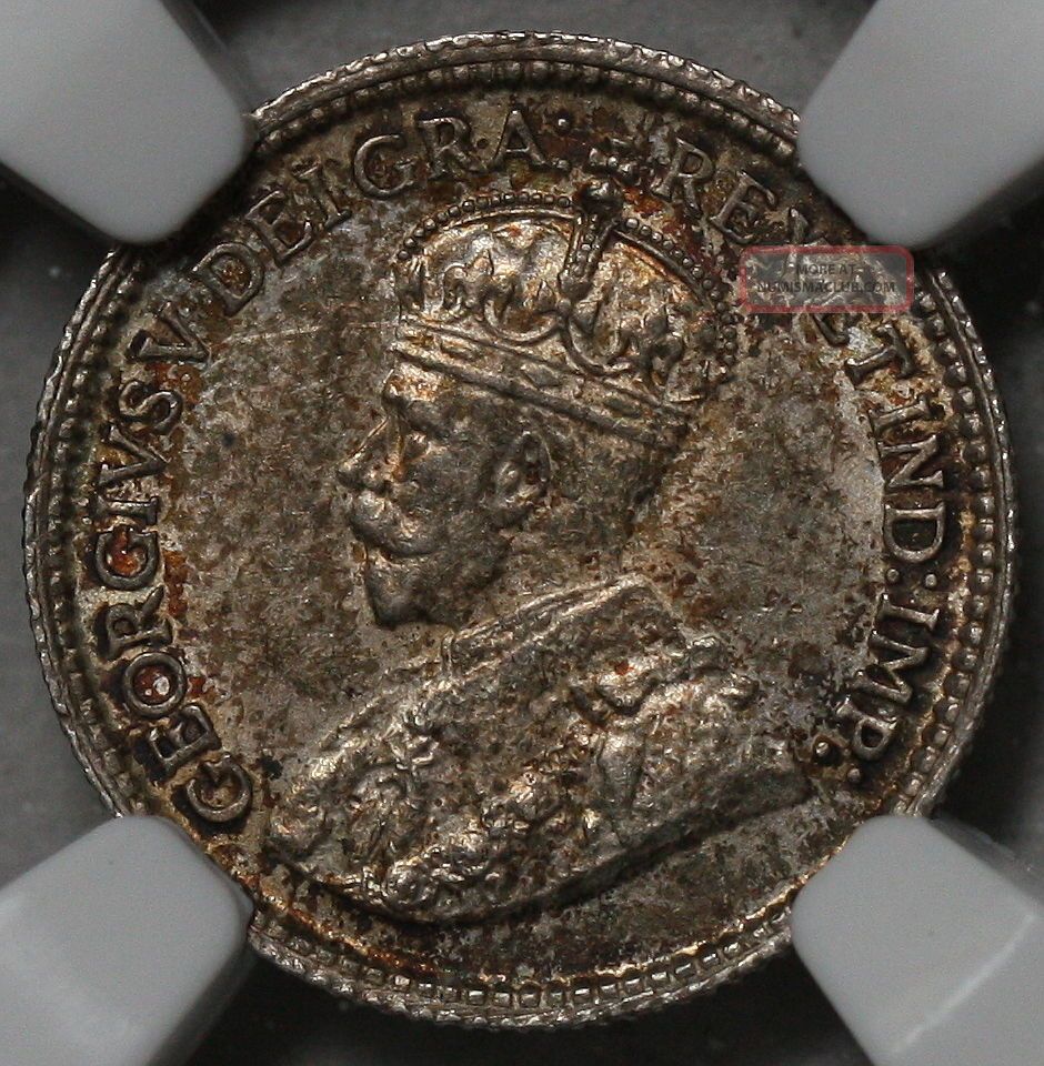 1913 Ngc Ms 62 Canada Silver 5 Cents (half Dime) King George V Bu Uncirculated Coins: Canada photo